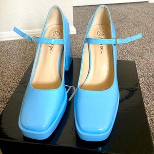 Beautiful baby blue Mary Janes by NastyGal